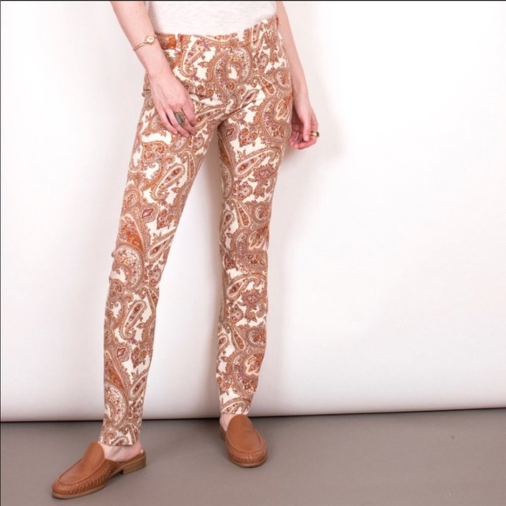 Zara Paisley Slim Fit Trousers S